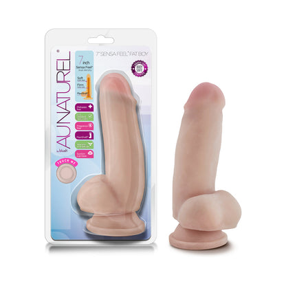 BLUSH - AU NATUREL 7 IN. SENSA FEEL FAT BOY POSABLE DUAL DENSITY DILDO