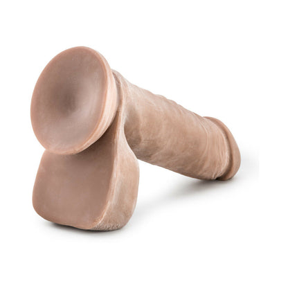 BLUSH - AU NATUREL 8 IN. POSABLE DUAL DENSITY DILDO WITH BALLS