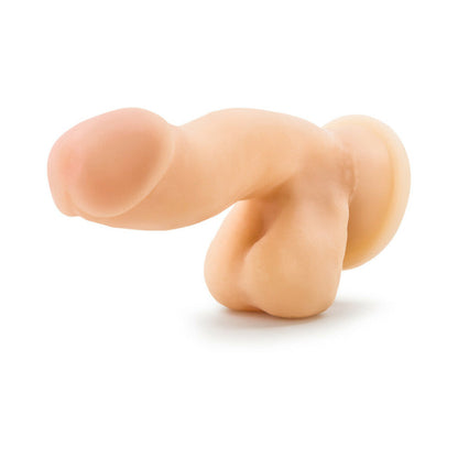 AU NATUREL 6.5 IN. POSABLE DUAL DENSITY DILDO WITH BALLS BEIGE