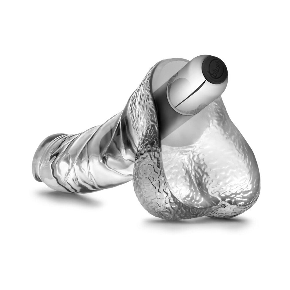 NATURALLY YOURS VIBRATING DING DONG WITH BALLS 6.5 IN. CLEAR