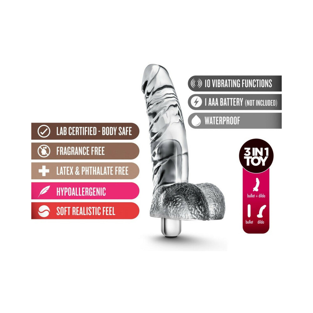 BLUSH - NATURALLY YOURS VIBRATING DING DONG WITH BALLS 6.5 IN. CLEAR