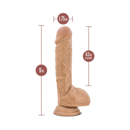 BLUSH - COVERBOY YOUR PERSONAL TRAINER REALISTIC 9 IN. DILDO WITH BALLS TAN