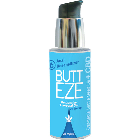 BODY ACTION - BUTT EZE ANAL DESENSITIZING LUBRICANT WITH HEMP SEED OIL 2.0 OZ BOTTLE