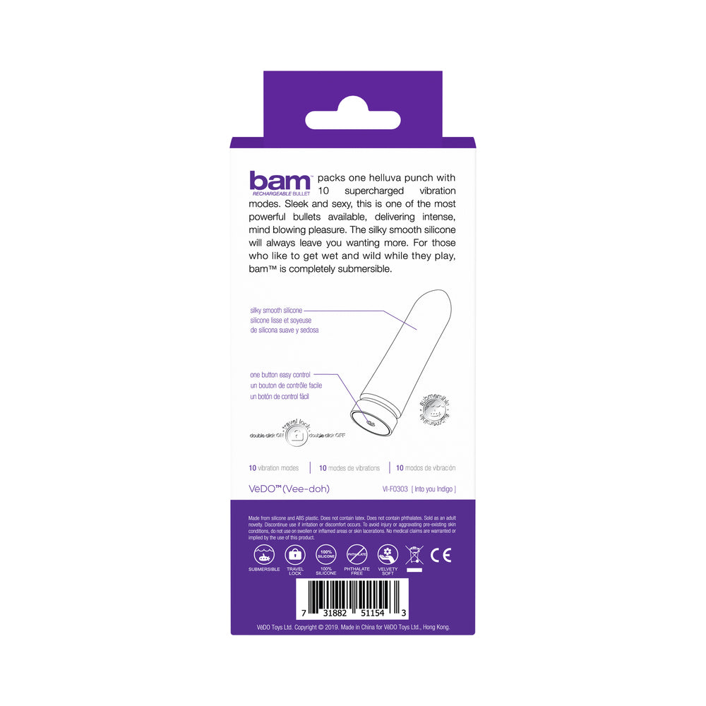 VEDO BAM RECHARGEABLE BULLET - INTO YOU INDIGO