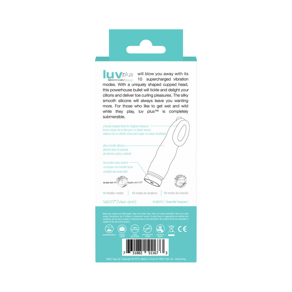 VEDO - LUVPLUS RECHARGEABLE VIBE - TEASE ME TURQUOISE