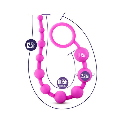 LUXE SILICONE 10 BEADS FOR ANAL PLAY PINK