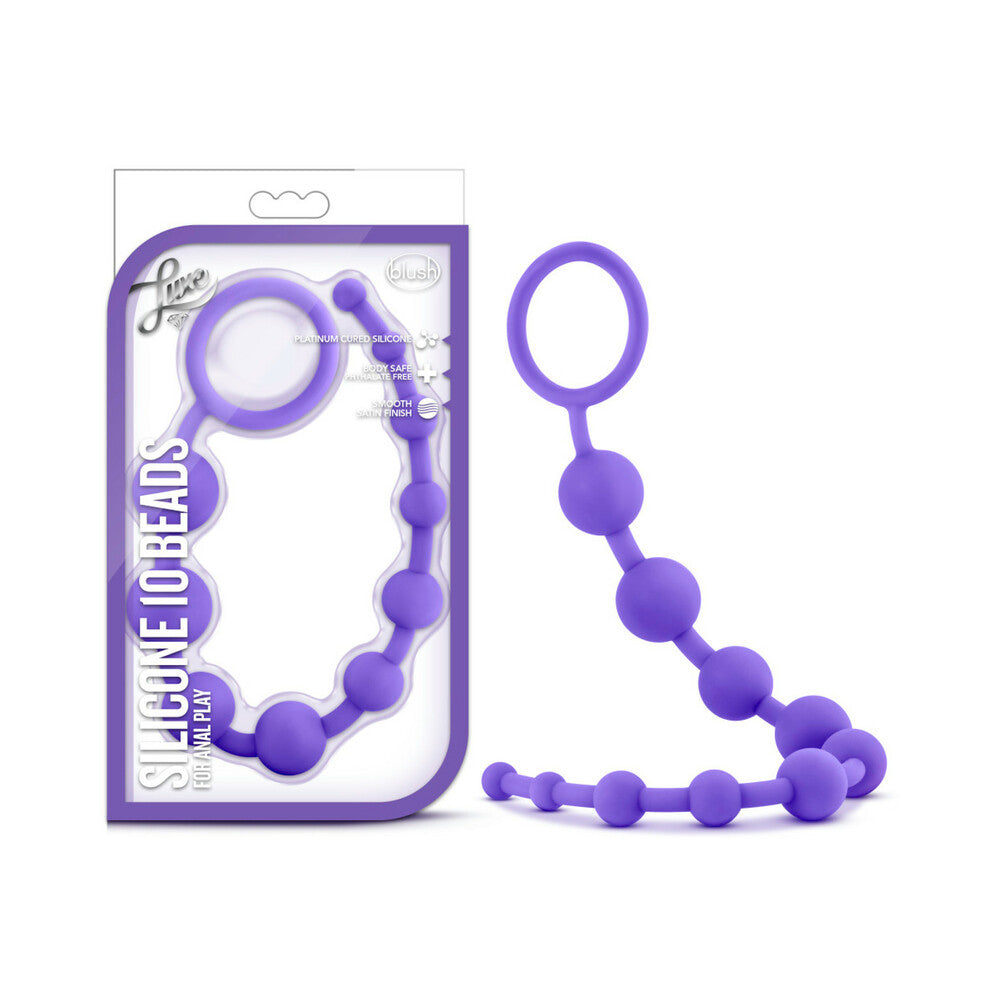 LUXE SILICONE 10 BEADS FOR ANAL PLAY PURPLE