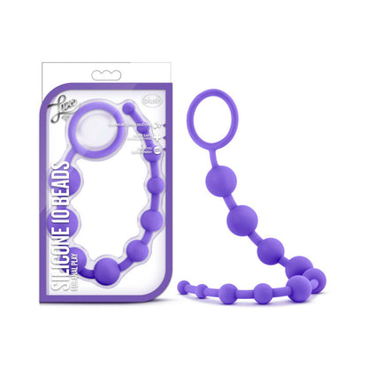 LUXE SILICONE 10 BEADS FOR ANAL PLAY PURPLE