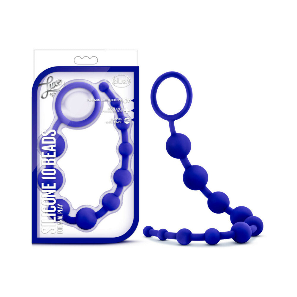 LUXE SILICONE 10 BEADS FOR ANAL PLAY INDIGO