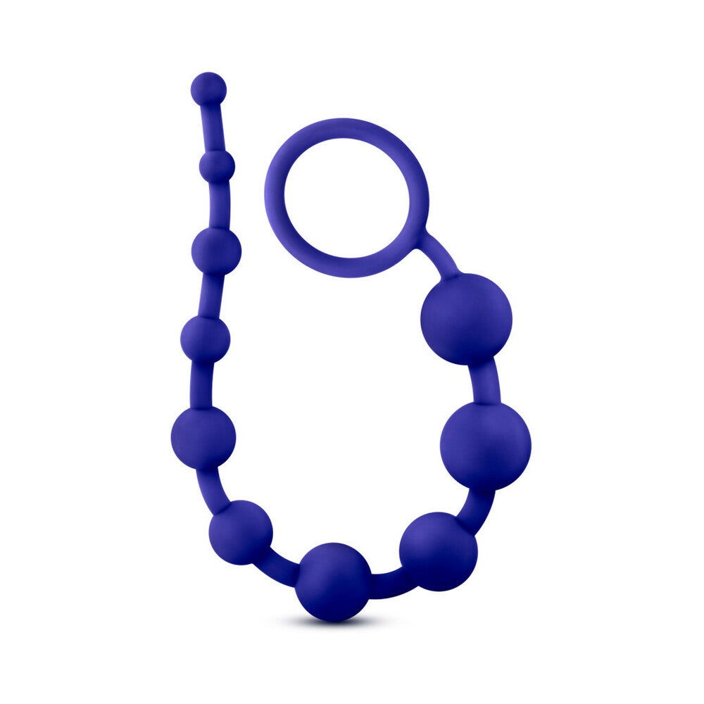 LUXE SILICONE 10 BEADS FOR ANAL PLAY INDIGO