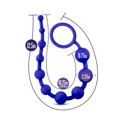 LUXE SILICONE 10 BEADS FOR ANAL PLAY INDIGO