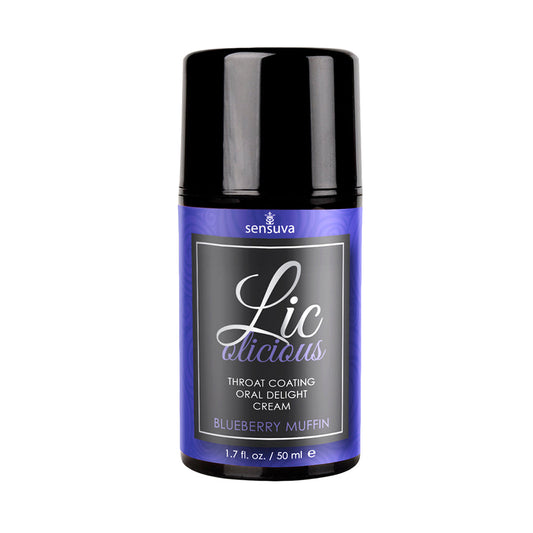 SENSUVA - LIC-O-LICIOUS CRÈME DÉLICE ORAL ENROBANTE GORGE GOÛT MUFFIN AUX MYRTILLES 1,7 OZ.