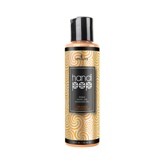 SENSUVA - HANDIPOP GEL DE MASAJE COMESTIBLE PARA MANO A MANO SABOR NARANJA CREMOSA 4.2 OZ.