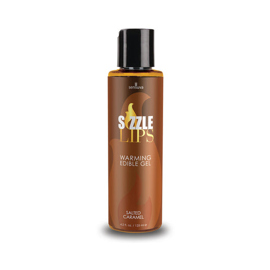 SIZZLE LIPS WARMING EDIBLE GEL SALTED CARAMEL 4.2 OZ.