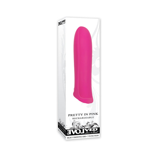 EVOLVED - PRETTY IN PINK RECHARGEABLE SILICONE BULLET VIBRATOR