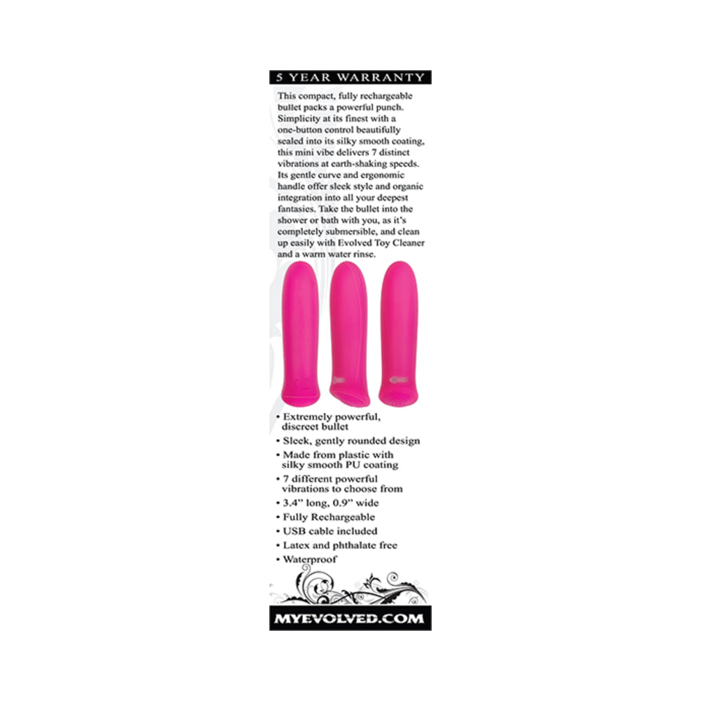 EVOLVED - VIBRADOR BALA RECARGABLE DE SILICONA PRETTY IN PINK