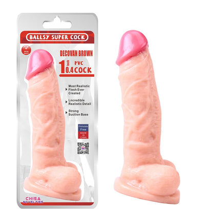 CHISA NOVELTIES - DECOVAN BROWN 10.4" DILDO