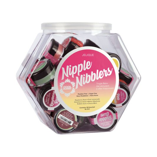 CLASSIC BRANDS - JELIQUE NIPPLE NIBBLER TINGLE BALM 3GR ASST. FLAVORS (36/BOWL)