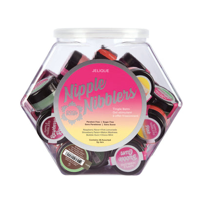 CLASSIC BRANDS - JELIQUE NIPPLE NIBBLER TINGLE BALM 3GR ASST. FLAVORS (36/BOWL)