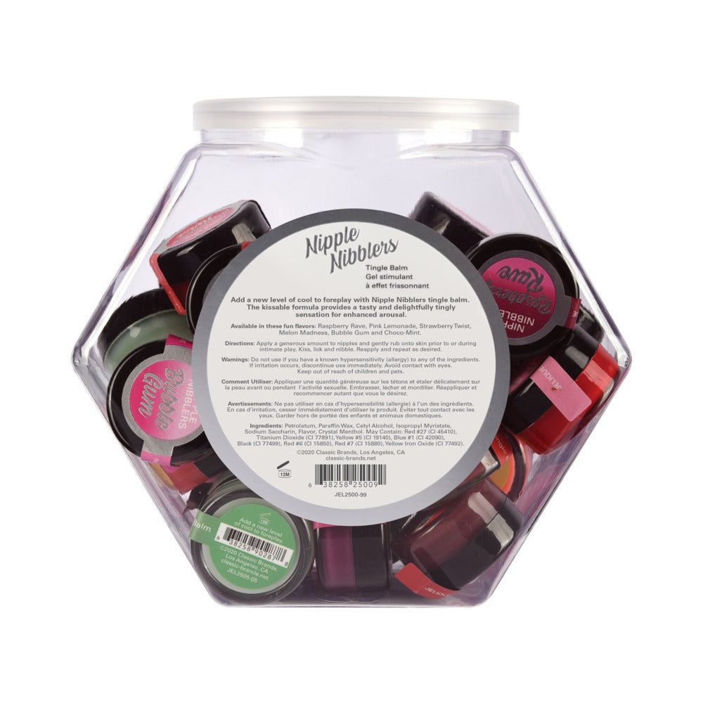 CLASSIC BRANDS - JELIQUE NIPPLE NIBBLER TINGLE BALM 3GR ASST. FLAVORS (36/BOWL)