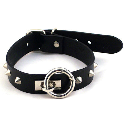 ROUGE GARMENTS - ROUGE O-RING STUDDED COLLAR (THINNER) BLACK