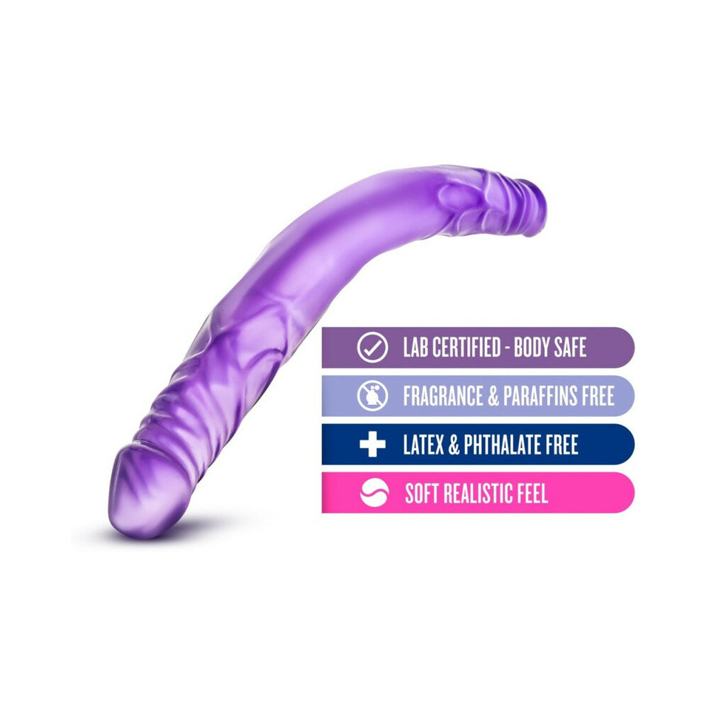 B YOURS 14 IN. DOUBLE DILDO PURPLE