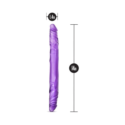 B YOURS 14 IN. DOUBLE DILDO PURPLE