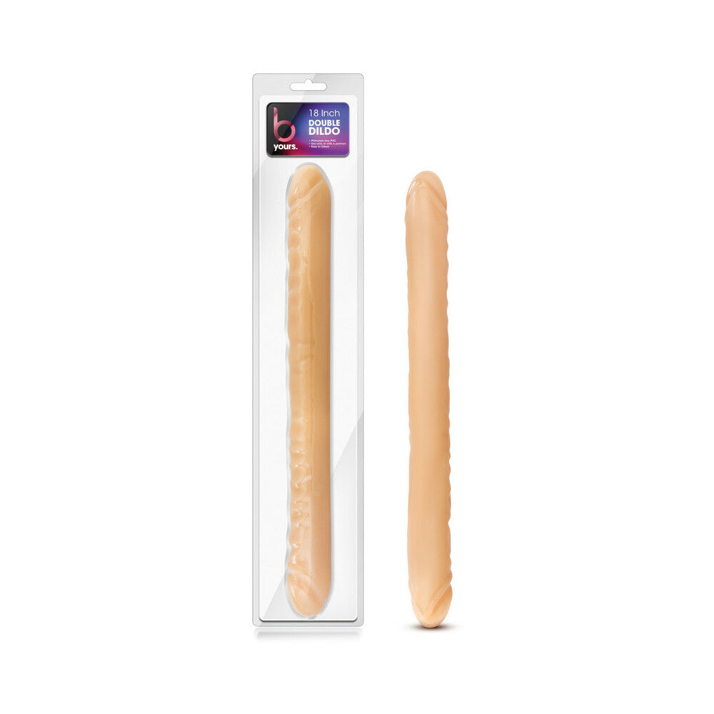 B YOURS 18 IN. DOUBLE DILDO BEIGE
