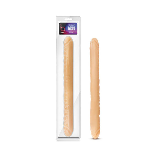 B YOURS 18 IN. DOUBLE DILDO BEIGE