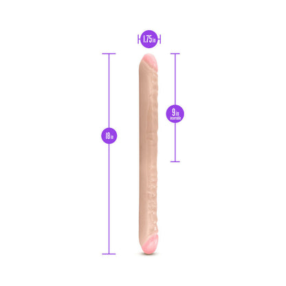 B YOURS 18 IN. DOUBLE DILDO BEIGE