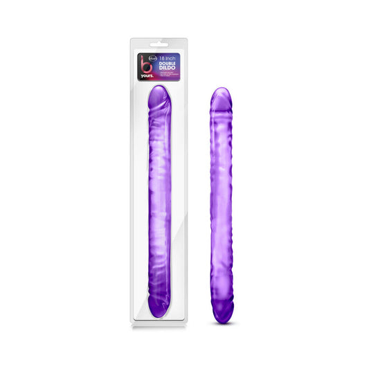 B YOURS 18 IN. DOUBLE DILDO PURPLE