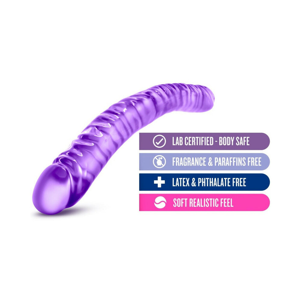 B YOURS 18 IN. DOUBLE DILDO PURPLE