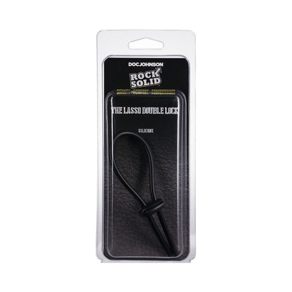 ROCK SOLID - BLACK SILICONE DOUBLE LOCK ADJUSTABLE  LASSO/BOLO