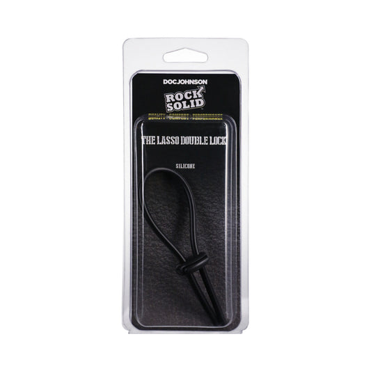 ROCK SOLID - LAZO/BOLO AJUSTABLE DE SILICONA NEGRA CON DOBLE CIERRE