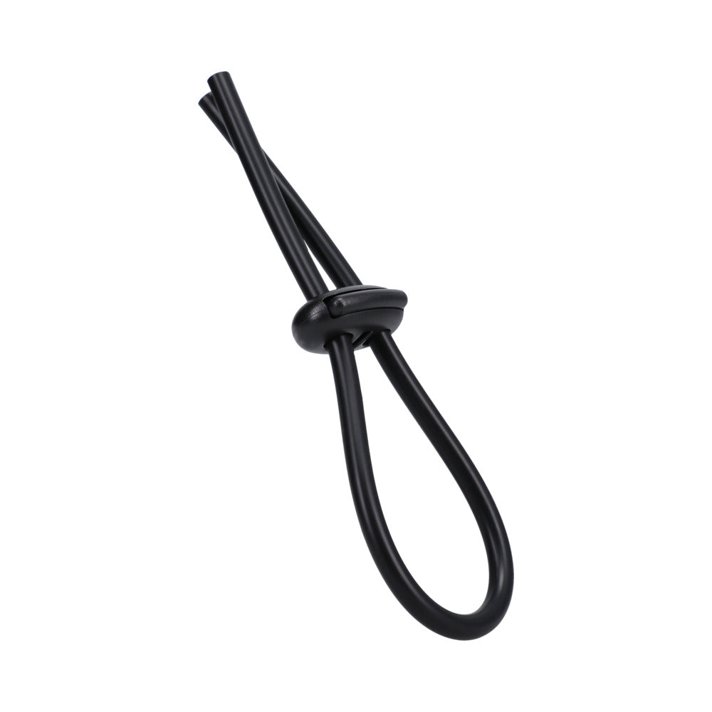 ROCK SOLID - BLACK SILICONE DOUBLE LOCK ADJUSTABLE  LASSO/BOLO