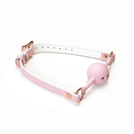 LIEBE SEELE - WHITE & PINK FAIRY GOAT LEATHER BALL GAG