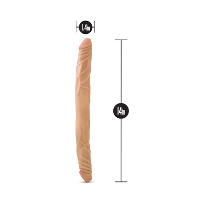 B YOURS 14 IN. DOUBLE DILDO TAN