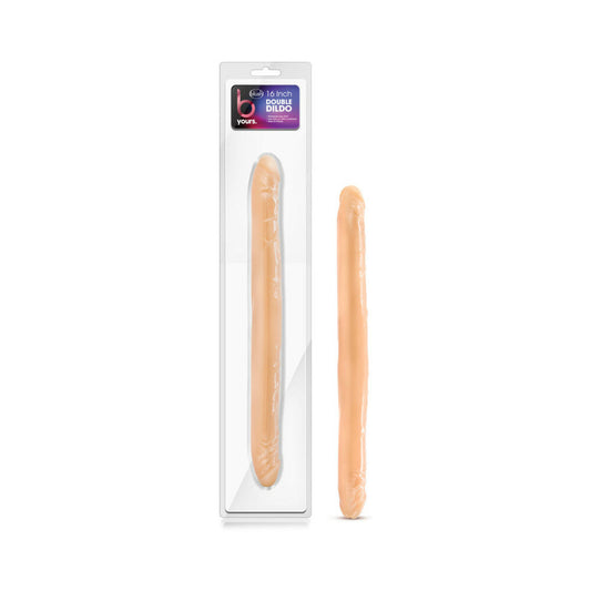 B YOURS 16 IN. DOUBLE DILDO BEIGE