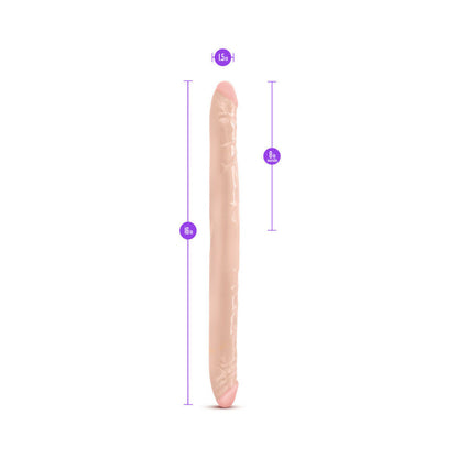 B YOURS 16 IN. DOUBLE DILDO BEIGE