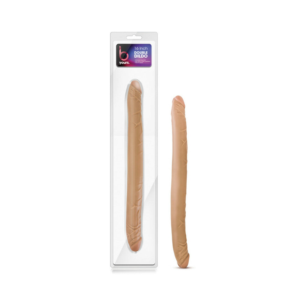 B YOURS 16 IN. DOUBLE DILDO TAN