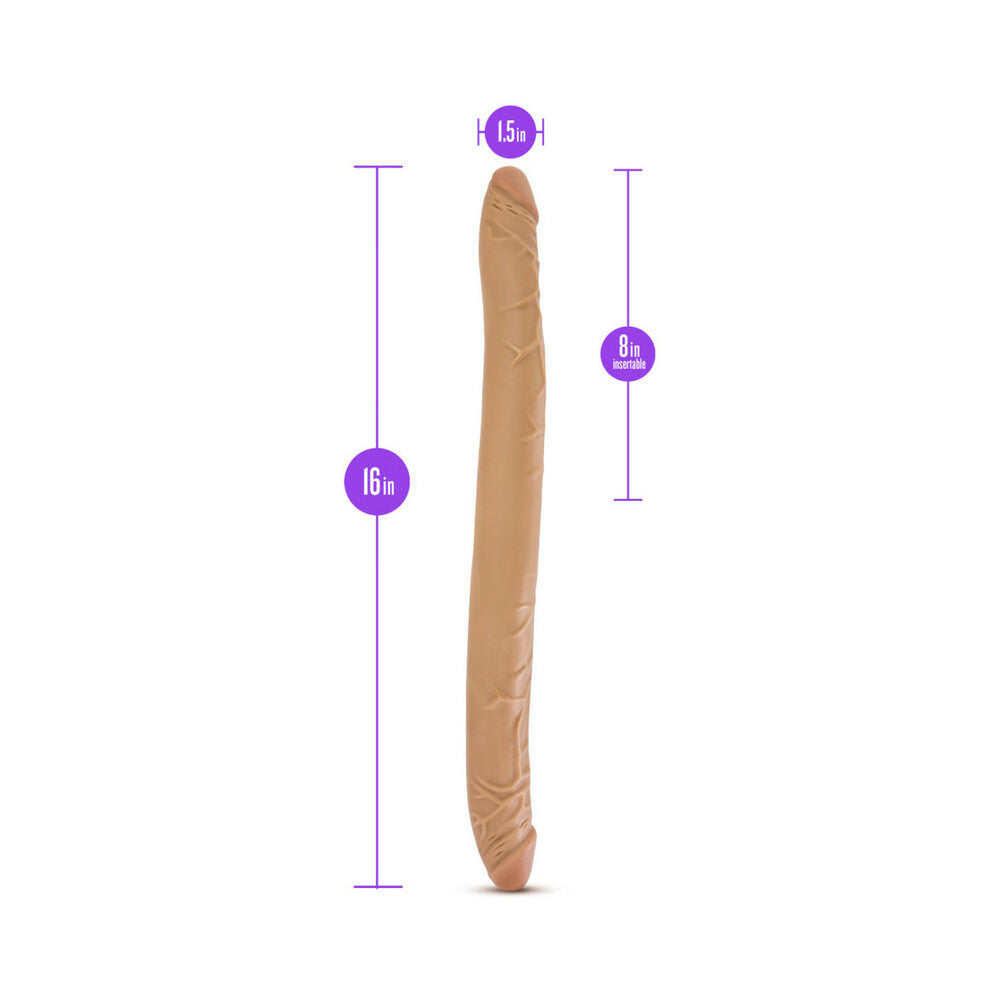 B YOURS 16 IN. DOUBLE DILDO TAN