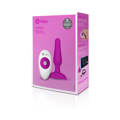B-VIBE - TAPÓN ANAL DE SILICONA VIBRATORIO CON CONTROL REMOTO RECARGABLE NOVICE