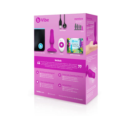 B-VIBE - TAPÓN ANAL DE SILICONA VIBRATORIO CON CONTROL REMOTO RECARGABLE NOVICE