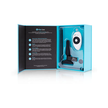 B-VIBE NOVICE RECHARGEABLE REMOTE-CONTROLLED VIBRATING SILICONE ANAL PLUG BLACK