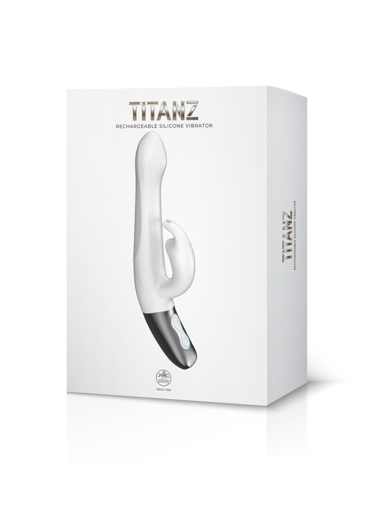 NMC - TITANZ 8.5" SILICONE RECHARGEABLE VIBRATOR IN IVORY WHITE_B15O25_4