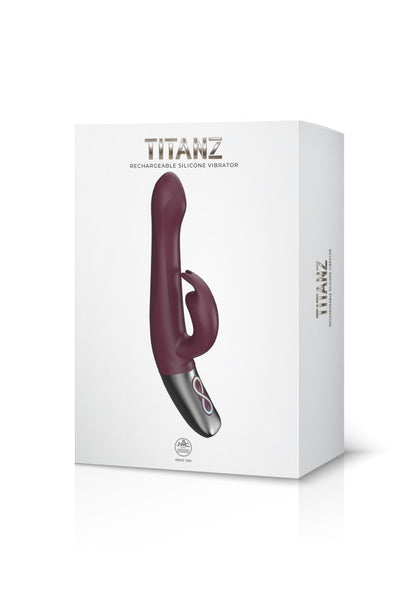 NMC - TITANZ 8.5" SILICONE RECHARGEABLE VIBRATOR IN RUBINE RED_B15O25_4