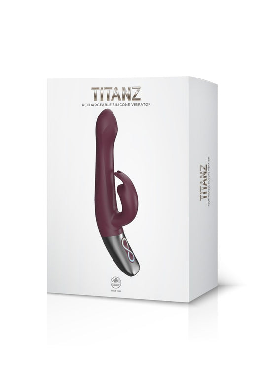 NMC - TITANZ 8.5" SILICONE RECHARGEABLE VIBRATOR IN RUBINE RED_B15O25_4