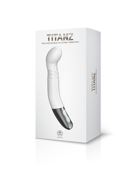 NMC - TITANZ 8" SILICONE RECHARGEABLE VIBRATOR IN IVORY WHITE_B15O25_4
