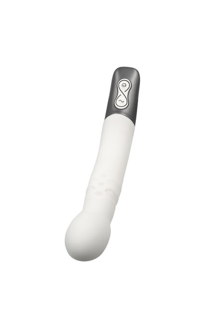 NMC - TITANZ 8" SILICONE RECHARGEABLE VIBRATOR IN IVORY WHITE_B15O25_4