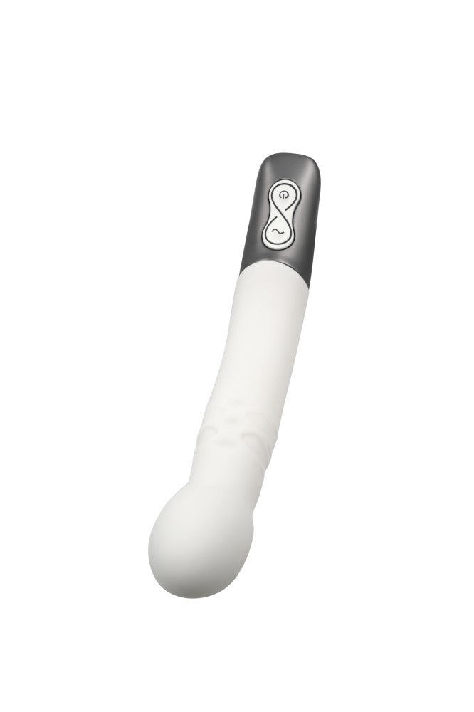 NMC - TITANZ 8" SILICONE RECHARGEABLE VIBRATOR IN IVORY WHITE_B15O25_4